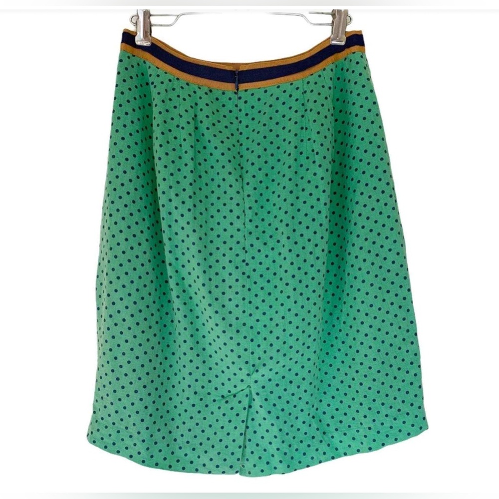 12. Anthropology COREY LYNN CALTER Polka Dot Skirt Green Navy (6P)